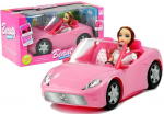 Lėlė su automobiliu, rožinės spalvos