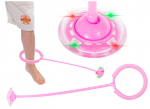 Hula hoop &scaron;okinėjimo žaislas su &scaron;viesomis (rožinis)