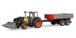BRUDER traktorius Claas Nectis 267F su krautuvu ir priekaba 02112