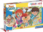 Didelė MAXI grindų dėlionė Topo Gigio 40 det. 100x70 cm (25467)