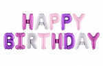 Folinių balionų rinkinys - Happy Birthday (vaivoryk&scaron;tės sp. 35 cm)