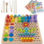 MONTESSORI medinis rinkinys - skaičiai, formos, žvejyba (3378)