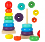 Medinė spalvota rū&scaron;iavimo piramidė 13cm