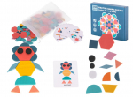 Medinė Montessori dėlionė - spalvotos formos 180 det.