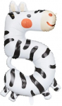 Gimtadienio folinis balionas skaičius - 5 zebras 42x81 cm