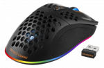 Belaidė itin lengva žaidimų pelė DELTACO GAMING DM220, 70g svorio, RGB, SPCP6651, 400-6400 DPI, 1000 Hz, juoda / GAM-120|GAM-120