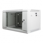 Lanberg | Rack cabinet 19" wall-mount 6U/600x450 (flat pack) with glass door | WF01-6406-10S | Grey|WF01-6406-10S