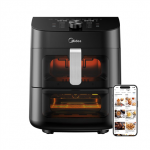 Midea Two Zone Airfryer | MAD1100DADK | Power 1850 W | Capacity 4.4/6.4 L | Rapid Air technology | Black|MAD1100DADK