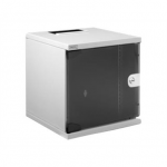 Digitus | 6U Wall Mounting Cabinet | DN-10-05U-1 | Grey | Safety class rating IP20; 200&deg; door opening angle; Lockable safety-glass door; 254 mm (10") profile rails mounted on the front side inside of the cabinet, galvanized; 254 mm (10") profile rail ...