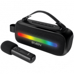 Speaker SVEN PS-255, black (12W, Bluetooth, FM, USB, karaoke mic, 3600mAh)|SV-022563