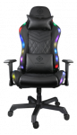 Žaidimų kėdė DELTACO GAMING PU oda, RGB, juoda / GAM-080|GAM-080