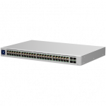 Ubiquiti USW-48 48-port, Layer 2 switch, 48 x GbE ports, 4 x 1G SFP ports, Fanless, silent cooling, ESD/EMP protection, 1.3" touchscreen LCM display, Rackmount (Kit included)|USW-48-EU