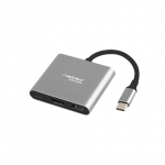 Natec Multi-Port Adapter, Fowler, USB-C, HDMI, USB 3.0 | Natec | USB-C Multiport Adapter | NMP-1607 | Grey | USB Type-C | 0.11 m|NMP-1607