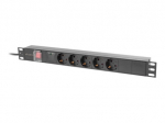 LANBERG PDU 1U 16a 5x Schuko 2m Black|PDU-05F-0200-BK