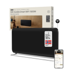 Mill Invisible Smart WiFi Panel heater G4 | PA1500WIFI4A | Panel Heater | 1500 W | Suitable for rooms up to 18-22 m&sup2; | Black | IPX4|PA1500WIFI4A Black