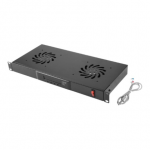 Lanberg 19" fan unit/ventilation panel with LCD 2 fans + thermostat 230V | AK-1502-B | Black|AK-1502-B