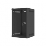 Lanberg | Rack cabinet 10" wall-mount 9U/280x310 (flat pack) with glass door | WF10-2309-10B | Black|WF10-2309-10B