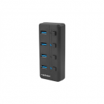 Natec USB 3.0 HUB, Mantis 2, 4-Port, On/Off with AC Adapter | Natec | 4 Port Hub With USB 3.0 | Mantis NHU-1557 | Black|NHU-1557