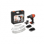 BLACK & DECKER 18V Impact Drill (with 2 x 18V 2.0Ah batteries with charge status indicator, 1A charger and 80 accessories) | BCD383D2XKA-QW | 2.0 Ah|BCD383D2XKA-QW