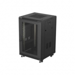 Lanberg Rack cabinet 19" free-standing 18U/600x600 (flat pack) with mesh door | FF01-6618-23B | IP20 | Black, RAL 9004|FF01-6618-23B