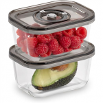Caso | Glass Vacuum Containers with Plastic Lid (2 pcs) | VacuBoxx Eco-Duo S | Transparent|01175