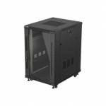 Lanberg Rack cabinet 19" free-standing 18U/600x800 (flat pack) with glass door | FF01-6818-12B | IP20 | Black, RAL 9004|FF01-6818-12B