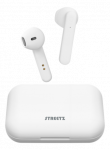 Ausinės STREETZ True Wireless, Bluetooth 5, įkrovimo dėklas 500 mAh, matinės baltos  / TWS-105|TWS-105
