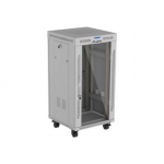 Lanberg Rack cabinet 19" free-standing 22U/600x600 (flat pack) with glass door LCD | FF01-6622-12SL | IP20 | Grey, RAL 7035|FF01-6622-12SL