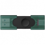 Kingston USB Flash Drive | DataTraveler Duo | 256 GB | USB Type-A and USB Type-C | Black/Green|DTDEG2/256GB