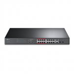 TP-LINK | Switch | TL-SL1218MP | Unmanaged | Rackmountable | 10/100 Mbps (RJ-45) ports quantity 16 | Gigabit Ethernet (copper) ports quantity 2 | PoE+ ports quantity 16 | 36 month(s)|TL-SL1218MP