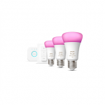 Hue WCA Starter Kit 9W A60 E27, 3pcs, Bridge, Switch | E27 | 9 W | RGBW 2000-6500K | Bluetooth and Zigbee|8719514291355