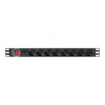 Lanberg Power Distribution unit (PDU) 19" 1U 16A 2m 8X Schuko oulets | PDU-08F-0200-BK|PDU-08F-0200-BK