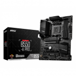 MSI | B550-A PRO | Processor family AMD | Processor socket AM4 | DDR4 DIMM | Memory slots 4 | Supported hard disk drive interfaces SATA, M.2 | Number of SATA connectors 6 | Chipset AMD B550 | ATX|B550-A PRO