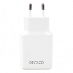 USB-C įkroviklis DELTACO, 5 W, 2x USB-C PD, plonas, 45 W, baltas / USBC-AC200 / 1903269|USBC-AC200