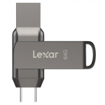Lexar | 2-in-1 Flash Drive up to 130MB/s read | JumpDrive Dual Drive D400 | 64 GB | USB Type-C/Type-A | Grey|LJDD400064G-BNQNG