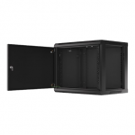 Lanberg | Rack cabinet 19" wall-mount 9U/600x450 for self-assembly with metal door (flat pack) | WF01-6409-00B | Black|WF01-6409-00B