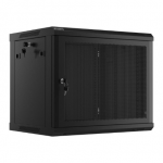 Lanberg | Rack cabinet 19" wall-mount 9U/600x450 with perforated door (flat pack) | WF01-6409-23B | Black|WF01-6409-23B