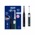 Oral-B Electric Toothbrush, Duo pack | iO2 Series | Rechargeable | For adults | Number of brush heads included 2 | Number of teeth brushing modes 3 | Night Black and Green Forest|iO2 Duo