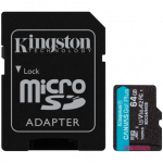 Kingston | Canvas Go! Plus | 64 GB | SD | Flash memory class Class 10, UHS-I, U3, V30, A2|SDCG4/64GB