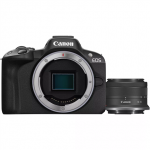 Canon | EOS R50 + RF-S 18-45mm F4.5-6.3 IS STM (SIP) | Megapixel 24.2 MP | Image stabilizer | ISO sensitivity (max) 32000 | Display diagonal 2.95 " | Wi-Fi | Video recording | Automatic, manual | CMOS | Black|5811C013