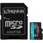 Kingston | Canvas Go! Plus | 512 GB | microSD | Flash memory class Class 10, UHS-I, U3, V30, A2|SDCG4/512GB
