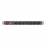 Lanberg Power Distribution unit (PDU) 19" 1U 16A 2m 7X Schuko oulets | PDU-07F-0200-BK|PDU-07F-0200-BK