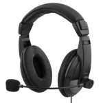 DELTACO USB stereo ausinės, 40 mm, 32 ohms, 20Hz-20kHz, 96dB &plusmn; 3dB, juodos / HL-57|HL-57