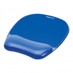 Fellowes | Mouse pad with wrist support CRYSTAL | Mouse pad with wrist pillow | 230 x 202 x 32 mm | Blue|9114120