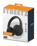 Bluetooth triuk&scaron;mą slopinančios ausinės STREETZ, juodos / BT510-BLK / 6612087|BT510-BLK