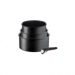 TEFAL Pot Set, 4 pcs | L7649453 Ingenio Ultimate | 16/18/20 cm | Aluminum | Black|L7649453
