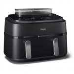 Philips | Dual Basket Airfryer | NA551/00 5000 Series | Power 2750 W | Capacity 9 L | RapidAir Plus and Air Steam | Black|NA551/00
