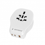 Gembird Universal travel power adapter, 20 W | TPA-1A2C20-02-W|TPA-1A2C20-02-W