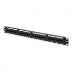 Digitus | Patch Panel | DN-91524U | Category: CAT 5e; Ports: 24 x RJ45; Retention strength: 7.7 kg; Insertion force: 30N max | 48.2 x 4.4 x 10.9 cm | Black|DN-91524U