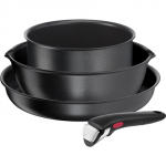 TEFAL Pots and pans set, 4 pcs | L7629453 Ingenio Daily Chef | Frying | Diameter 18/22/26 cm | Suitable for induction hob | Removable handle|L7629453